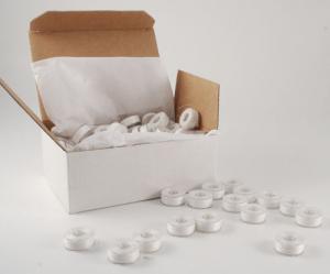 Janome Genuine 12-Pack White Pre-Wound Plastic Bobbins (SB)