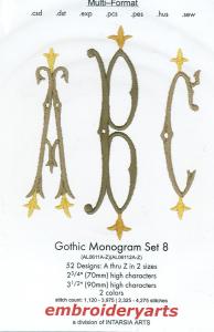 Embroideryarts Gothic Monogram Set 8 Embroidery Multi-Formatted CD