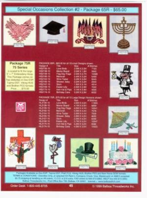 Balboa Threadworks 65R Special Occasions 2 4x4 Embroidery Disks