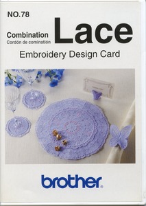 Brother SA378 No.78, 31+8 Combination Lace & up to 4x4 Embroidery Designs Card pes Format also for Babylock, Bernina Deco 500-650, Simplicity, White