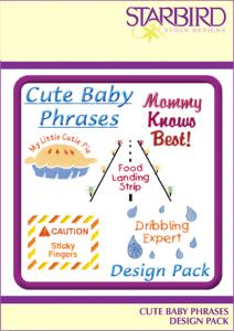 Starbird Embroidery Designs Cute Baby Phrases #1 Design Pack