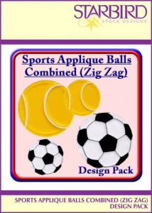 Starbird Embroidery Designs Sports Applique Balls Combined (Z. Z.) Design Pack