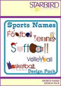 Starbird Embroidery Designs Sports Names Design Pack