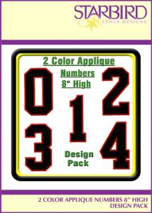 Starbird Embroidery Designs 2 Color Appliqué Numbers 8" High