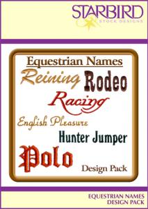 Starbird Embroidery Designs Equestrian Names Design Pack