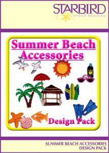 Starbird Embroidery Designs Summer Beach Accessories Design Pack