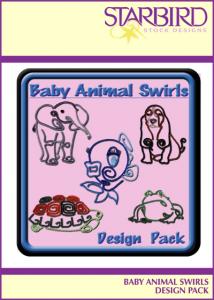 Starbird Embroidery Designs Baby Animal Swirls Design Pack