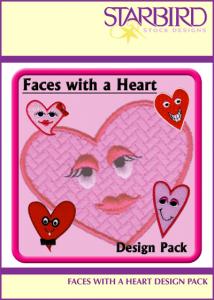 Starbird Embroidery Designs Faces with a Heart Design Pack