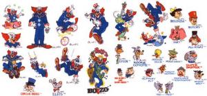 Husqvarna Viking Bozo The Clown and Friends Embroidery Card for #1 Plus