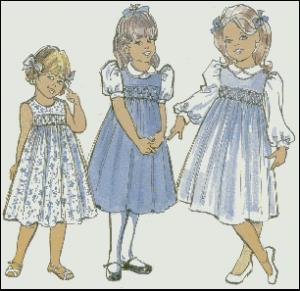 Childrens Corner CC013 Amy Smocked Jumper Dress Sewing Pattern Size 5-8, Smocking design is included.