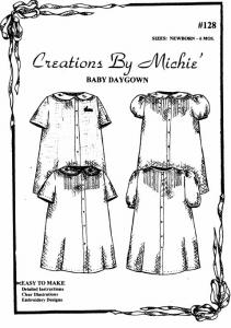 Creations by Michie CB128 Baby Daygown 128 Pattern Newborn to 6 Months