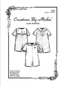 Creations by Michie CB133 Baby Romper 133 Pattern Size 3-24mo