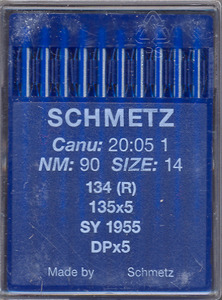 Schmetz S134R 100 Needles Size 18 for Juki TL2200QVP/-S, Longarms -USA Only