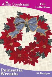 Anita Goodesign 34AGHD Poinsettia Wreaths Full Collection CD