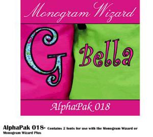 Monogram Wizard Alpha Pak 18 Fonts CD for Needleheads Monogram Wizard Plus Custom Alphabet Lettering Embroidery Machine Software ONLY