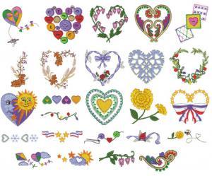 Amazing Designs, HMC NZ12, Hearts, for all Seasons, Viking, Embroidery Card, Compatible, With Viking #1+, Viking 605