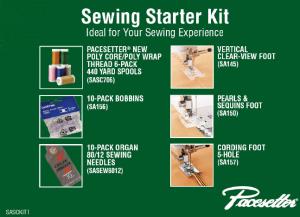 24140: Brother SASCKIT1 29pc Sewing Machine Starter Kit Thread Bobbins Needles 3 Feet Foot Kit*