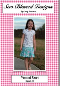 Sew Blessed Designs SBDP1 Pleated Skirt and Skort Size 3-10 Pattern