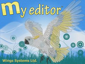 Wings, MY EDITOR, Embroidery Software, Open, View, Designs, 3D, ThreadColors Size Rotate Edit, Merge, Array, Trim, Stop, NeedleUp, Save, Format, Export, Print, Email