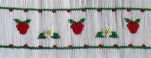 Cross-eyed Cricket  CES167 Summer Strawberries Smocking Plate
