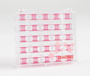 Janome 1C- 200277062, Cherry Blossom, Pink, Class 15, Plastic, Sewing, Quilting, Embroidery  Machine, J Bobbins 25, in motif storage, carry case, for 90th Anniversary