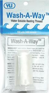 YLI 32005001 Wash-A-Way Thread 500 Yards, Water-soluble basting thread for machine or hand sewing, eliminates removing stitches