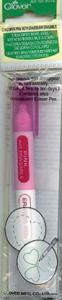 Clover CL5012 Chacopen Pink Pen Water Soluble One End, Eraser on Other End (compare Elize ET-95VE Twin Air Erasable Pen, Polyester Fiber Fine Tip)
