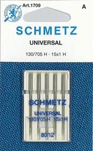 Schmetz S1709, Universal Home Sewing Machine Needles 5-pk sz12/80