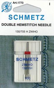 Schmetz S1773 Double Hemstitch Wing Needle 1pk, sz2.5/100 for Heirloom Sewing