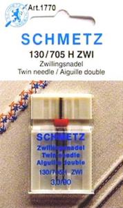 Schmetz S1770 130/705 H ZWI Universal Twin Double Needle 3.0mm Size 90/14, Perfect for sewing dual rows of stitches on Sewing Machines with 5mm Zigzag