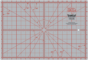 29387: Grace TrueCut Cutting Mat 12" x 18" Double Sides, Gridded and Angle Lines, Self Healing, Easy to See Colors