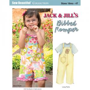 Jack And Jill PJJ  Jack & Jill Bibbed Romper Pattern Sizes 18m to 4T