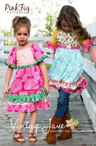 Pink Fig PF28 Vintage Jane Pattern Peasant Top And Dress 2T to 10