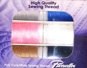 22861: Brother SASC706 Pacesetter Six XP Poly Core Poly Wrap High Quality Sewing Machine Thread Pack Kit, 6 Double Snap Cylinder Spools x 430 Yards Each
