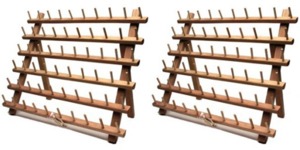 P60670 60 Cylinder Spool Thread Wood Racks and Stands 13x14", Pack of 2 for 120 Pins (like June Tailor JT672)