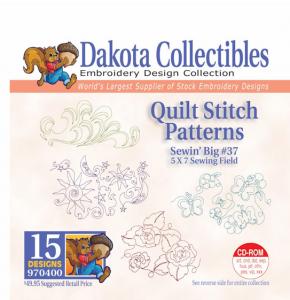 Dakota Collectibles 970400 Quilt Stitch Patterns Sewin Big #37  5X7 Designs Multi-Form CD