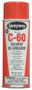 Sprayway C-60 Quick Drying Solvent Cleaner, Spray Degreaser, 16oz Cans, 12/Case