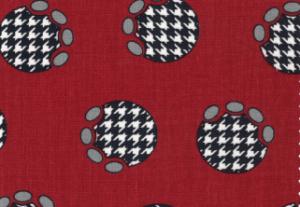 Fabric Finders  #1100 Houndstooth On Crimsom Print Twill 15 Yd Bolt 9.34 A Yd100% Cotton 60"