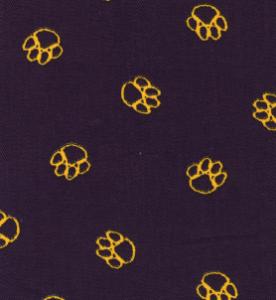 32948: Fabric Finders 1102 Paw Prints on Purple Twill 15Yd Bolt @9.34/Yd Cotton 60"
