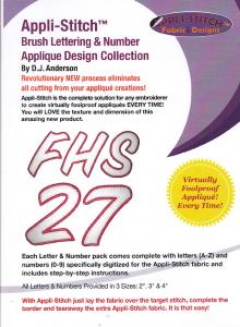 Floriani's Appli-Stitch  R-BDP Brush Lettering & Number Applique Design Collection