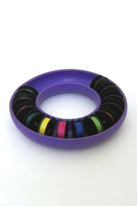 Blue Feather Bobbin Saver Ring PURPLE, Holds over 20 metal or plastic bobbins of all different sizes. threads won't tangle or unwind