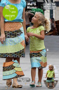 Olive Ann Designs OAD74 Me & Mama (Child) Skirt, Top & Matching Doll
