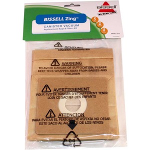 Bissell B-3210 Paper Bag, Bissell Zing  7100 Canister 5Bags/2Filt