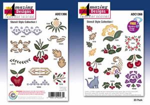 Amazing Designs / Great Notions 1366 Stencil Style Collection 1 Multi-Formatted CD