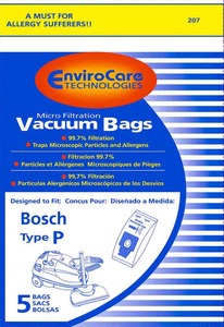Bosch Bor-1446 Paper Bag, Bosch Type P  Canister Micro Env 5 Pk