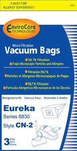 Eureka Replacement Er-1427 Paper Bag, Cn2 Micro W/Enclosure Env 3Pk