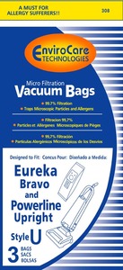 Eureka Replacement Er-1451 Paper Bag, Eur Style U   Micro W/Closure Env 3Pk