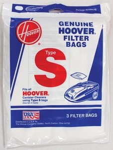 Hoover H-4010064S Paper Bag, Type S Can    Spectrum/Futura  3Pk