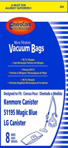 Kenmore Replacement Ker-1419 Paper Bag, Style M 51195 Magic Blue & Lg Can 8Pk