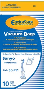 Sanyo Sar-1411 Paper Bag, Transformax   Type P11 Micro Env 10Pk